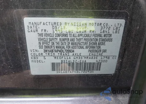 2013 Nissan Sentra Sv из США, поврежденный, VIN 3N1AB7AP4DL720934